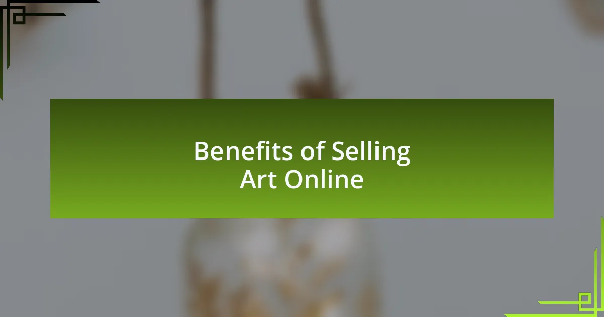 Benefits of Selling Art Online