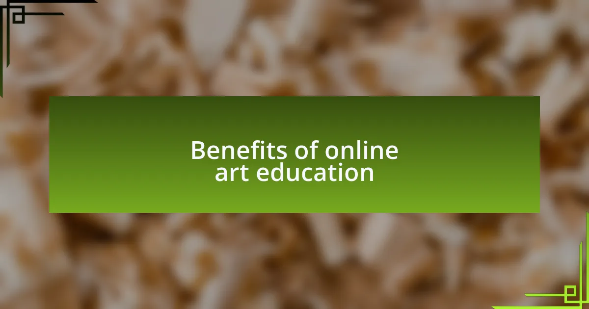 Benefits of online art education