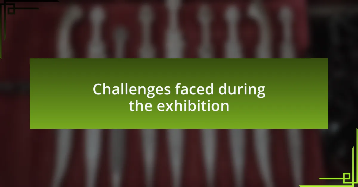 Challenges faced during the exhibition