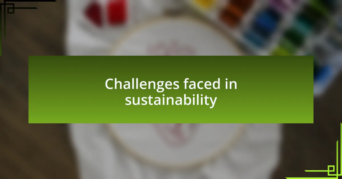 Challenges faced in sustainability