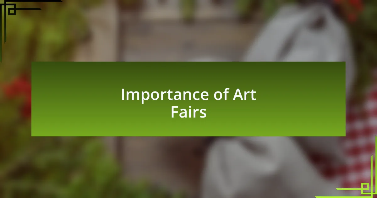 Importance of Art Fairs