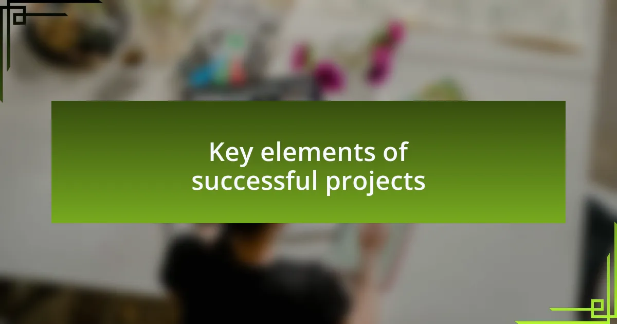 Key elements of successful projects