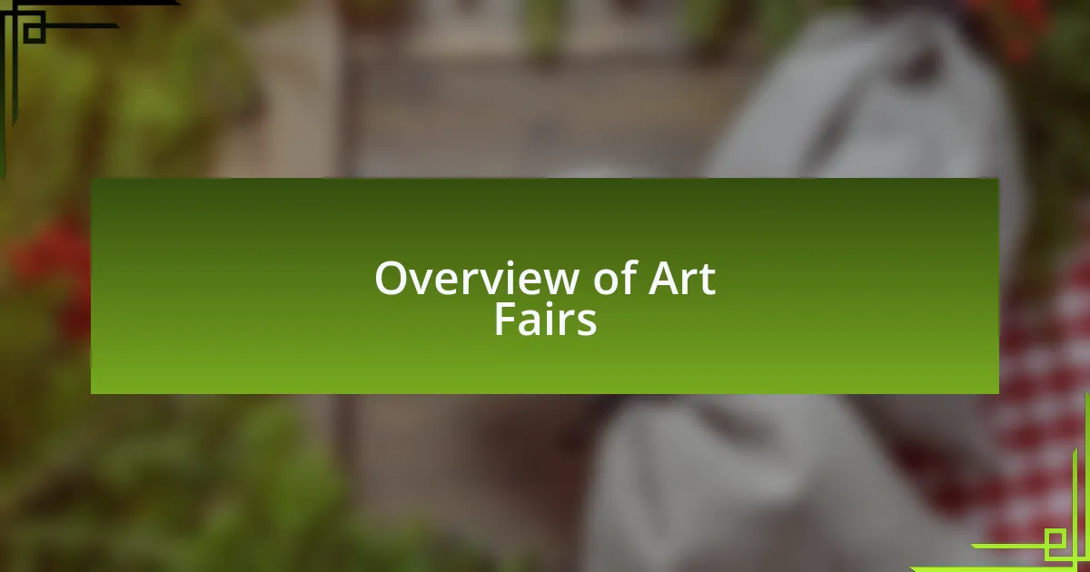 Overview of Art Fairs