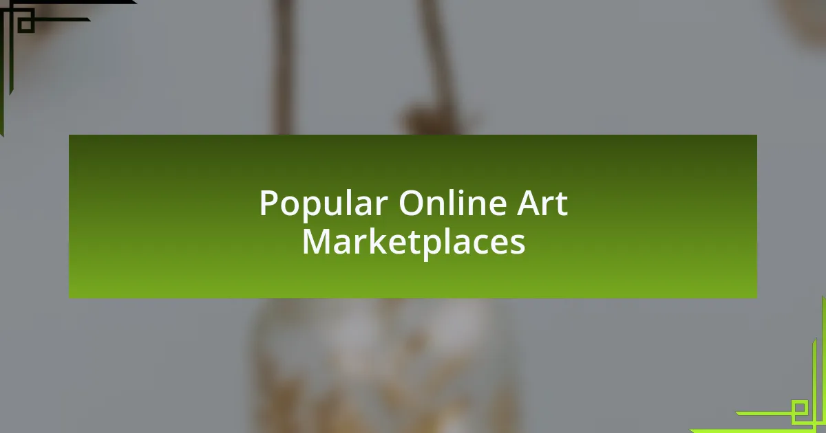 Popular Online Art Marketplaces