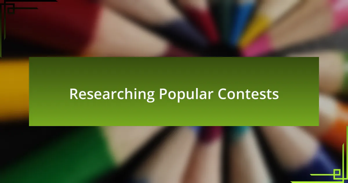 Researching Popular Contests