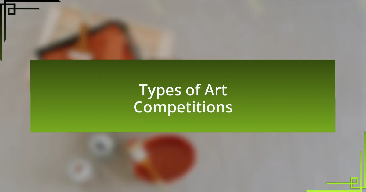 Types of Art Competitions
