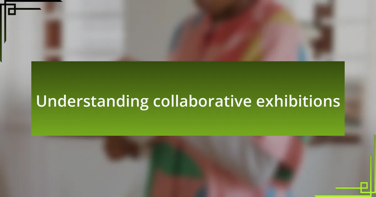 Understanding collaborative exhibitions